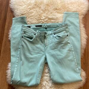 Kut from the Kloth Diana Skinny Mint Green Denim Jeans EUC Sz 6 Stretchy Midrise